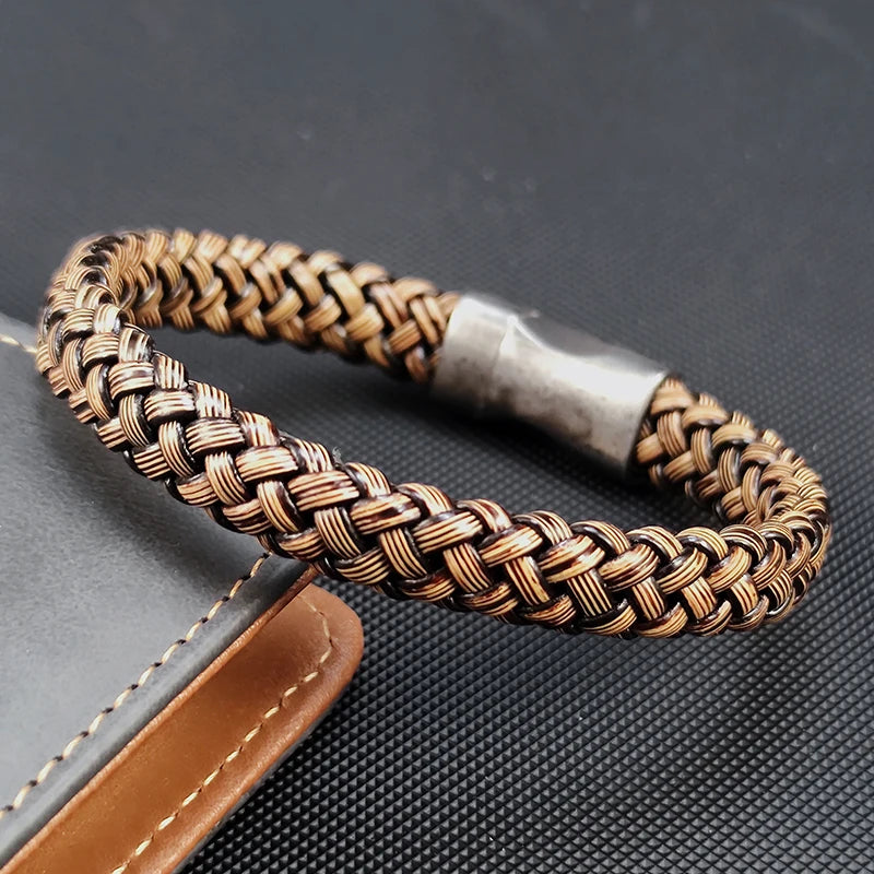 Bold Woven Steel Bracelet