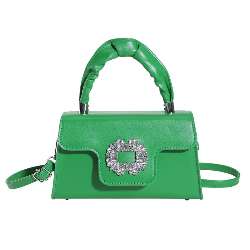 Mini Top-Handle Crystal Buckle Bags