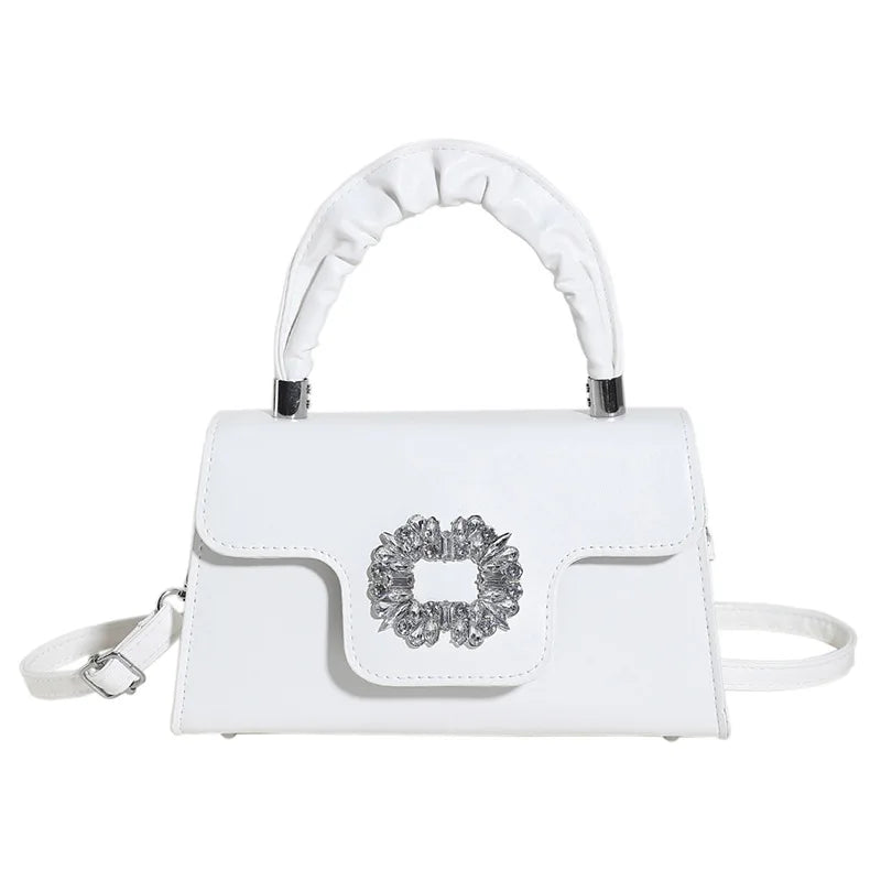 Mini Top-Handle Crystal Buckle Bags