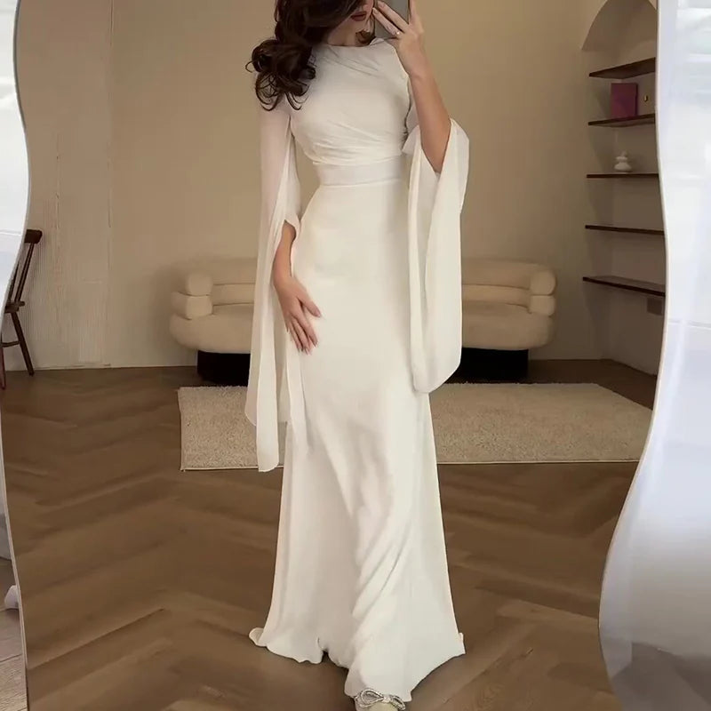 Ethereal Draped Evening Gown