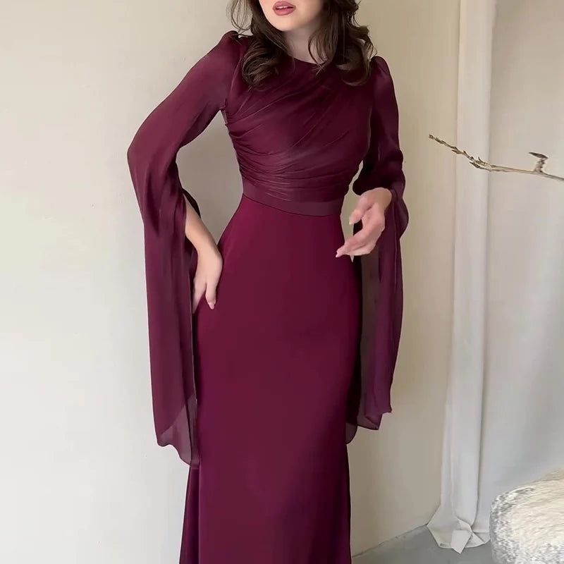 Ethereal Draped Evening Gown