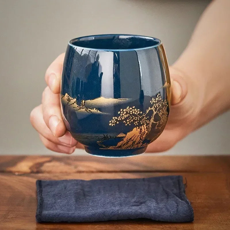Golden Landscape Ceramic Cup