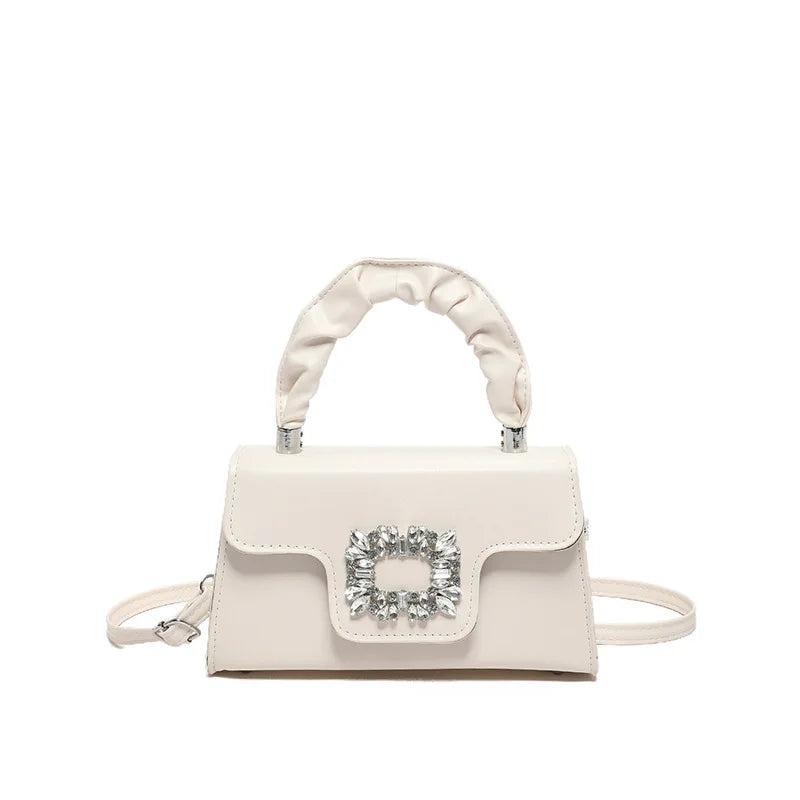 Mini Top-Handle Crystal Buckle Bags