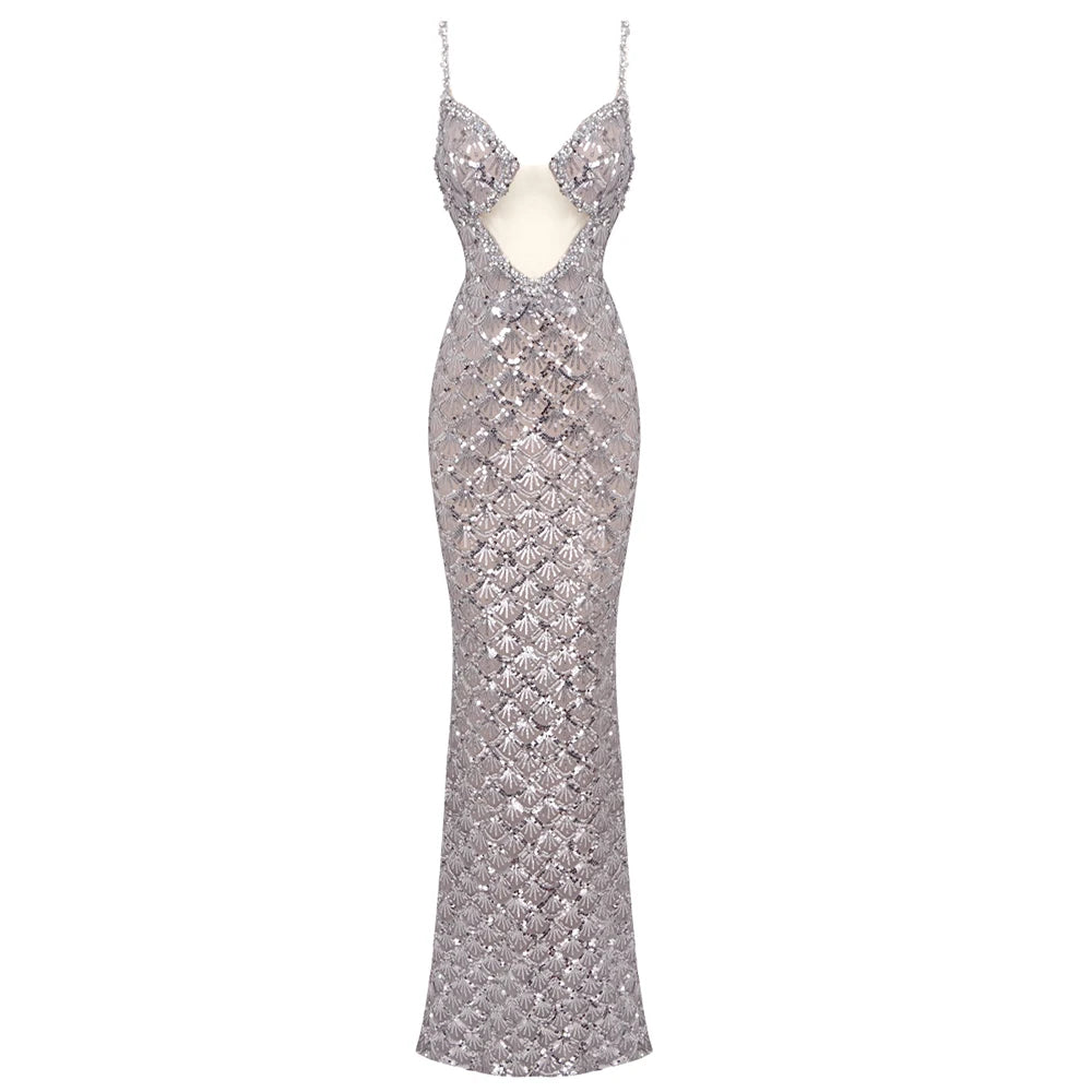 Crystal Encrusted Mermaid Gown