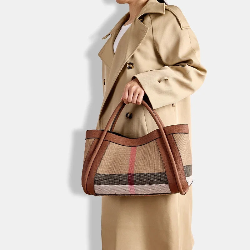 Classic Plaid Canvas Tote Bag
