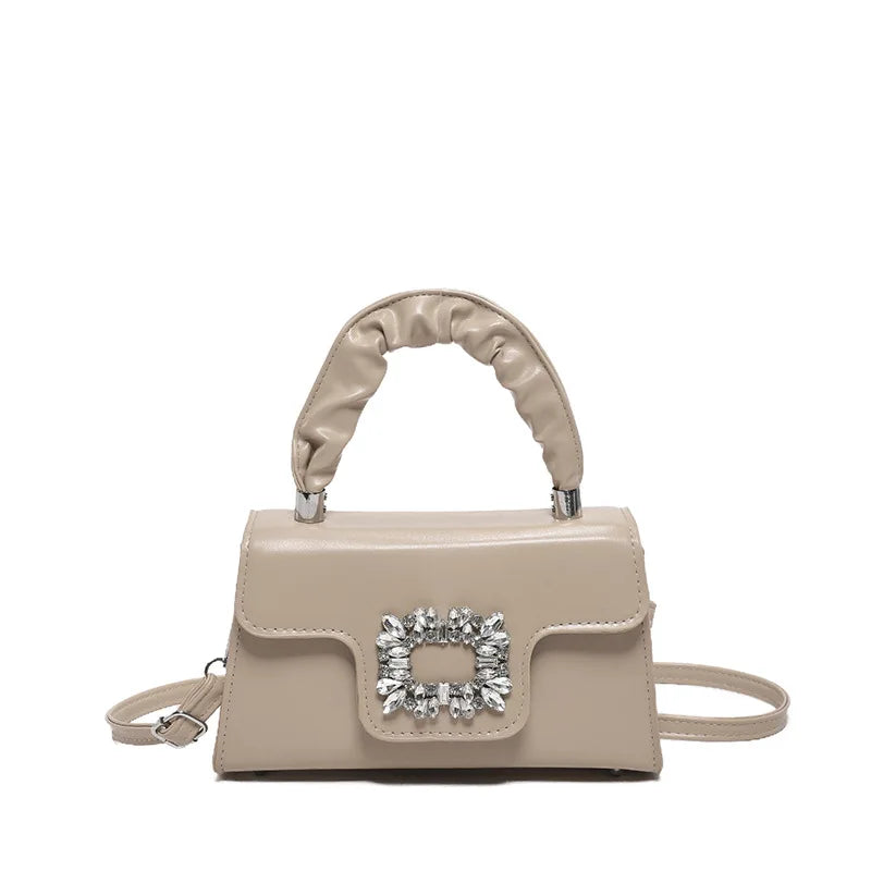 Mini Top-Handle Crystal Buckle Bags