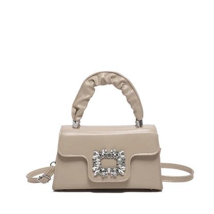 Mini Top-Handle Crystal Buckle Bags