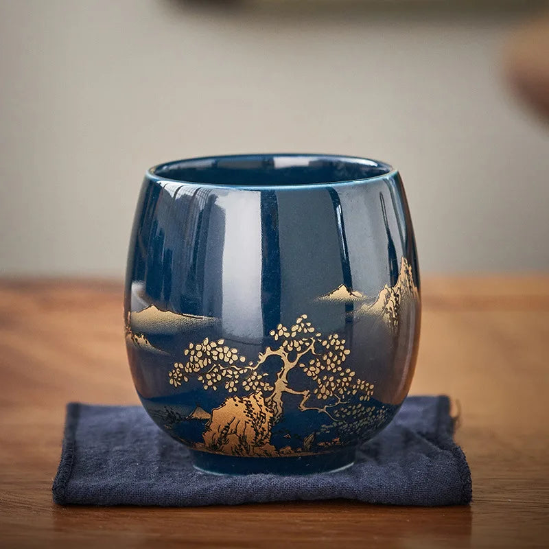Golden Landscape Ceramic Cup