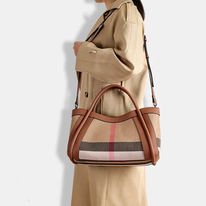 Classic Plaid Canvas Tote Bag