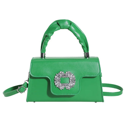 Mini Top-Handle Crystal Buckle Bags