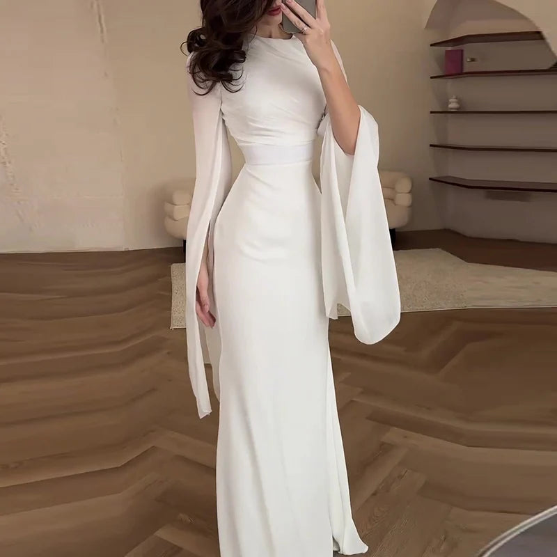 Ethereal Draped Evening Gown