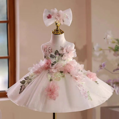 Floral Embroidered Tulle Dress