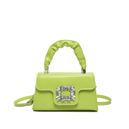 Mini Top-Handle Crystal Buckle Bags