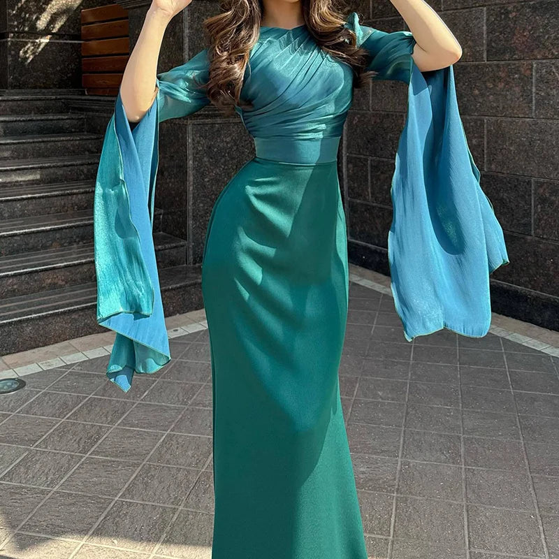 Ethereal Draped Evening Gown