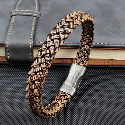 Bold Woven Steel Bracelet