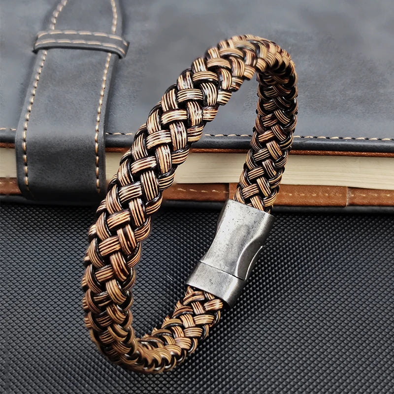 Bold Woven Steel Bracelet