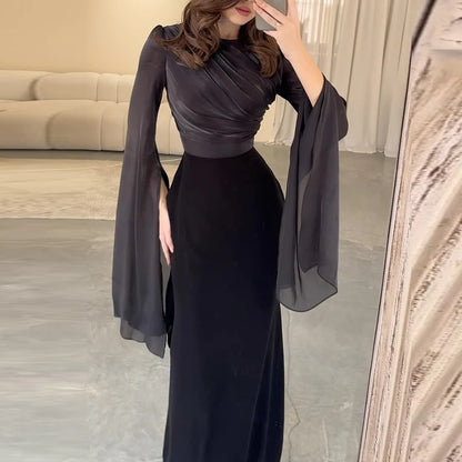 Ethereal Draped Evening Gown