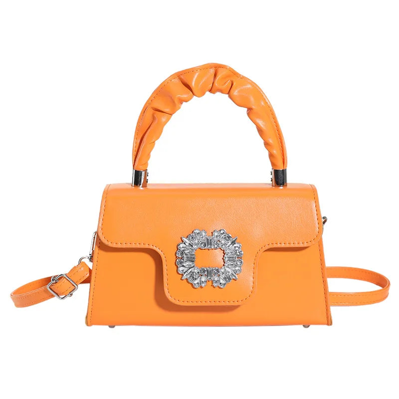 Mini Top-Handle Crystal Buckle Bags