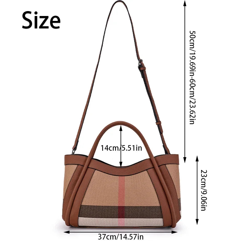 Classic Plaid Canvas Tote Bag
