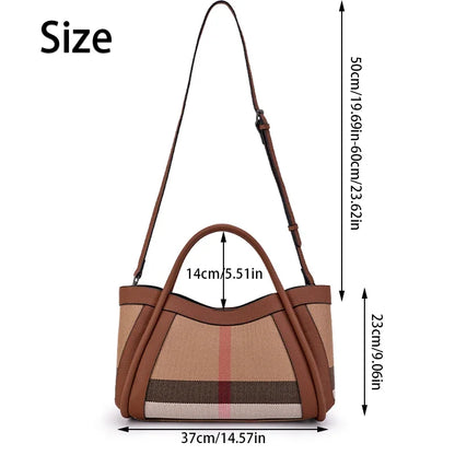Classic Plaid Canvas Tote Bag