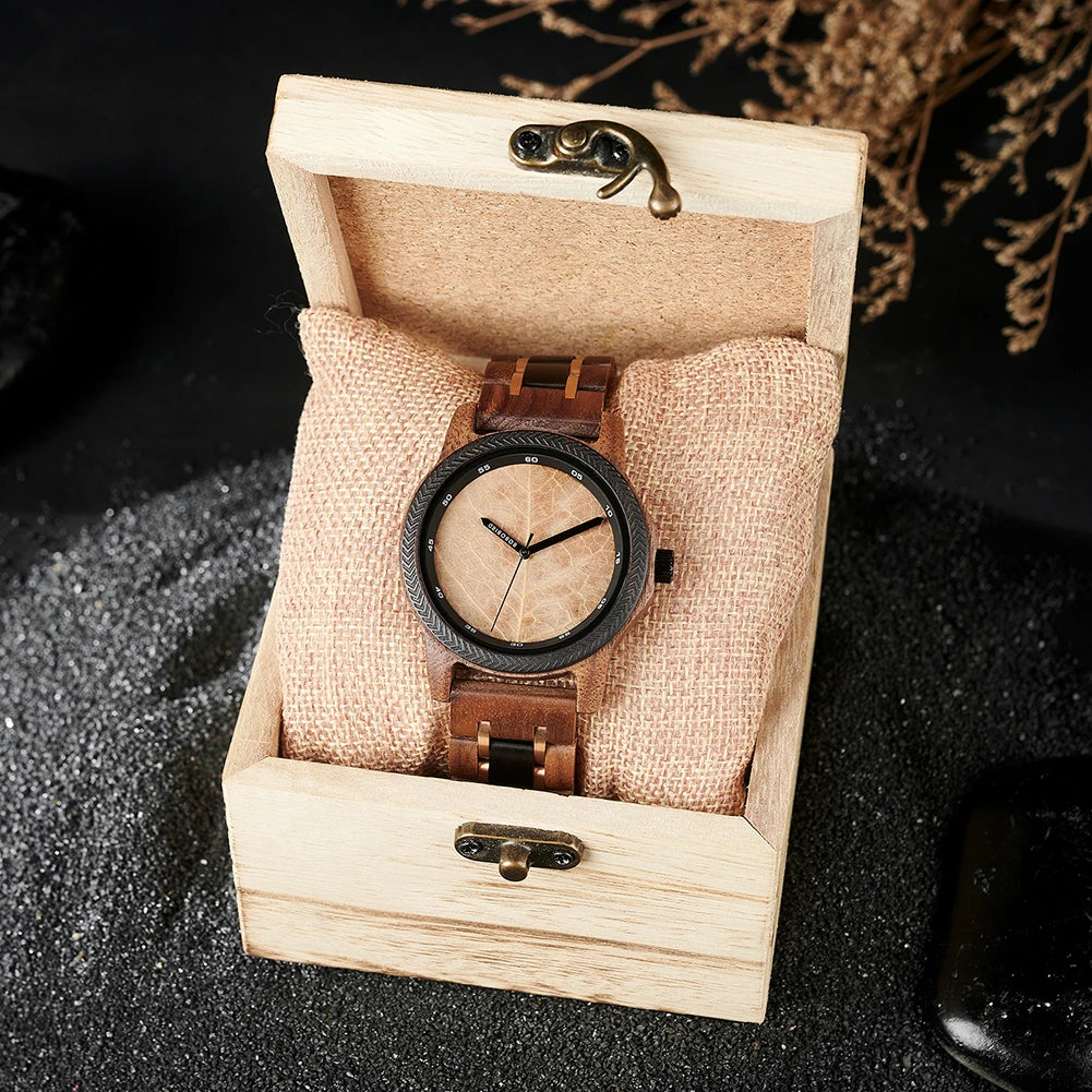 Leaf Dial Wooden Watch