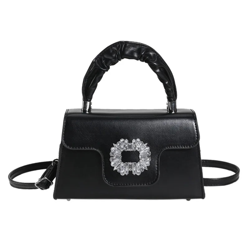 Mini Top-Handle Crystal Buckle Bags