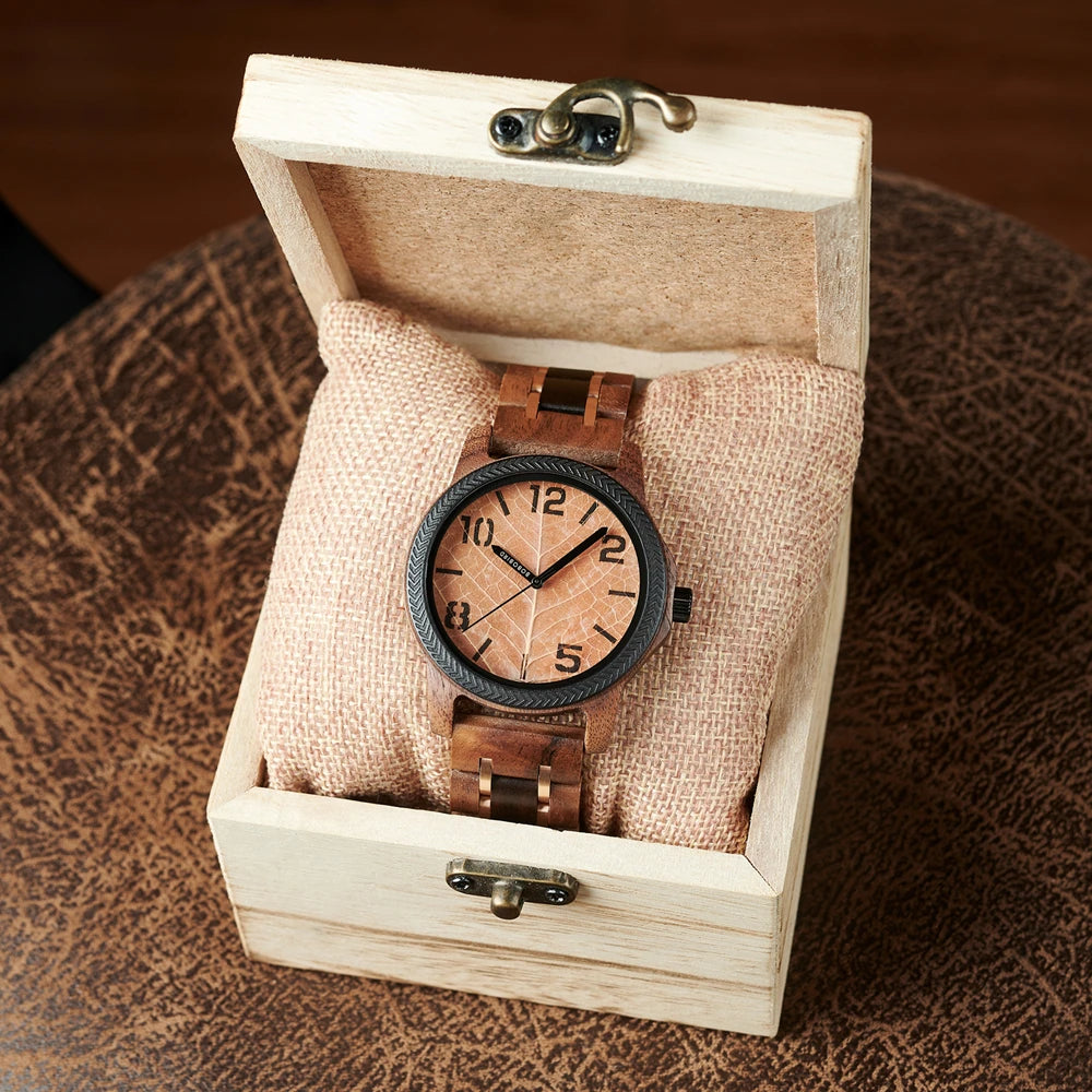 Leaf Dial Wooden Watch