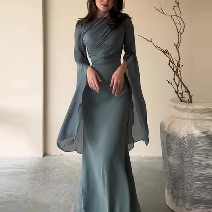 Ethereal Draped Evening Gown