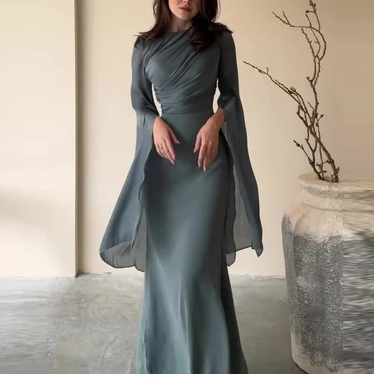 Ethereal Draped Evening Gown