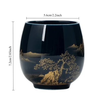 Golden Landscape Ceramic Cup