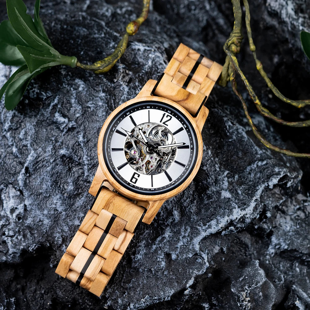 Wooden Automatic Mechanical Watch