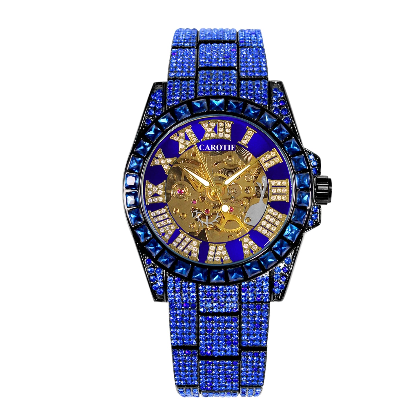 Luxury Blue Skeleton Watch