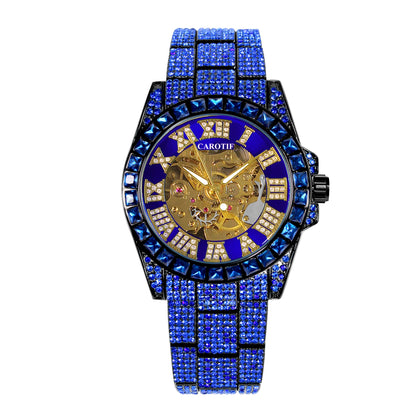Luxury Blue Skeleton Watch