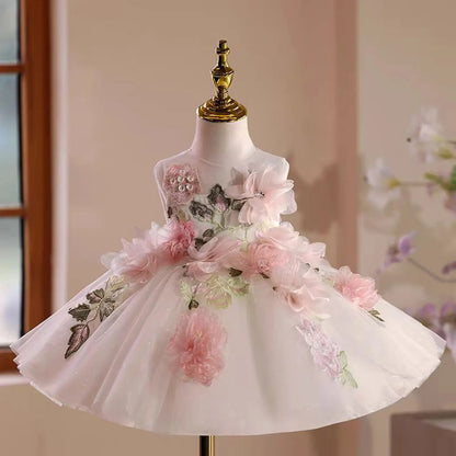 Floral Embroidered Tulle Dress