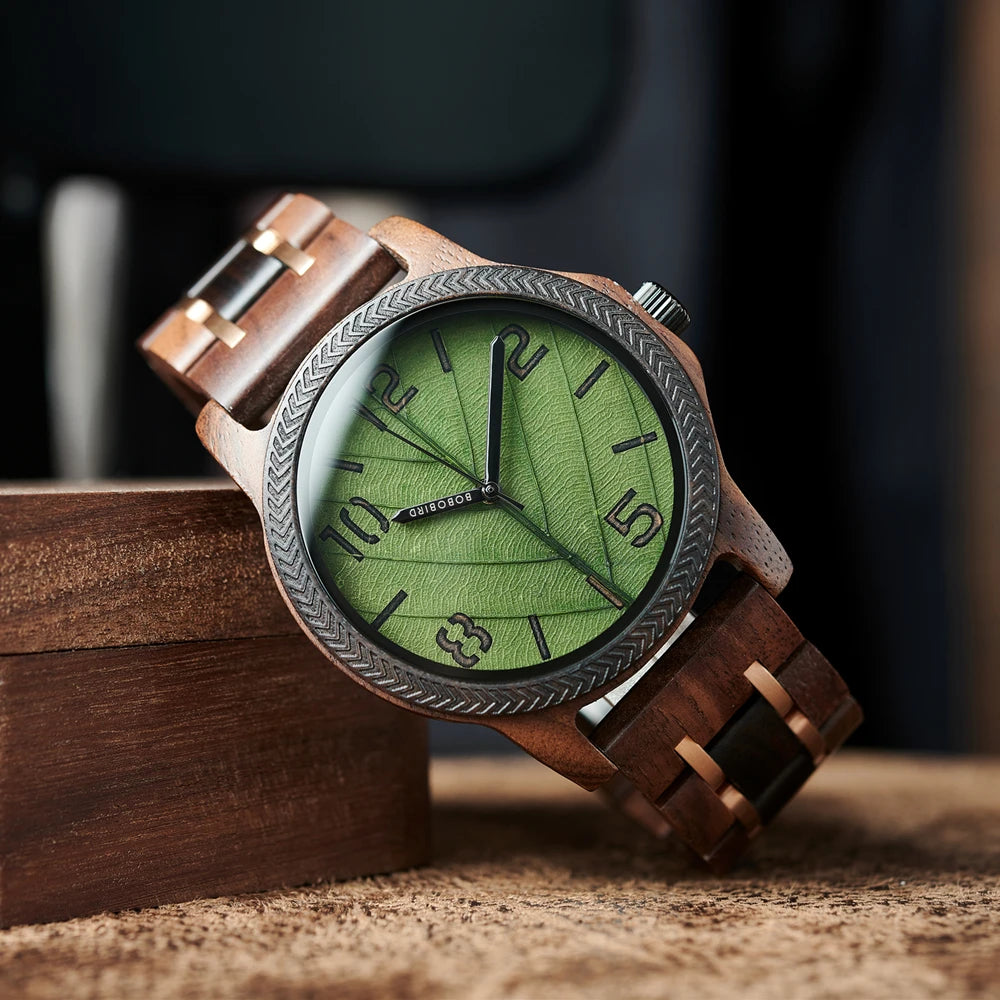 Leaf Dial Wooden Watch