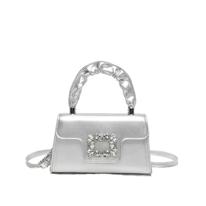 Mini Top-Handle Crystal Buckle Bags