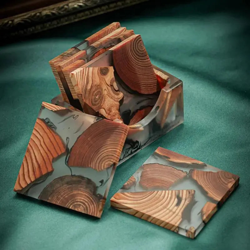 Handcrafted Wood Slice Resin Coasters